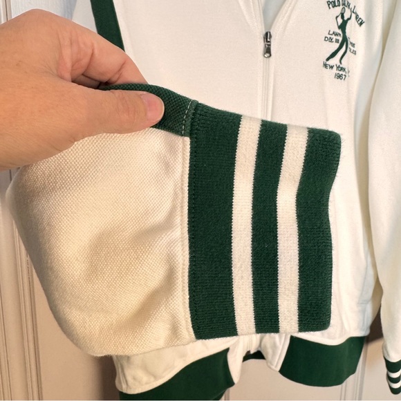 VTG Polo Ralph Lauren Men’s XXL Lawn Tennis NY 1967 Green White Full Zip Jacket - Picture 7 of 16